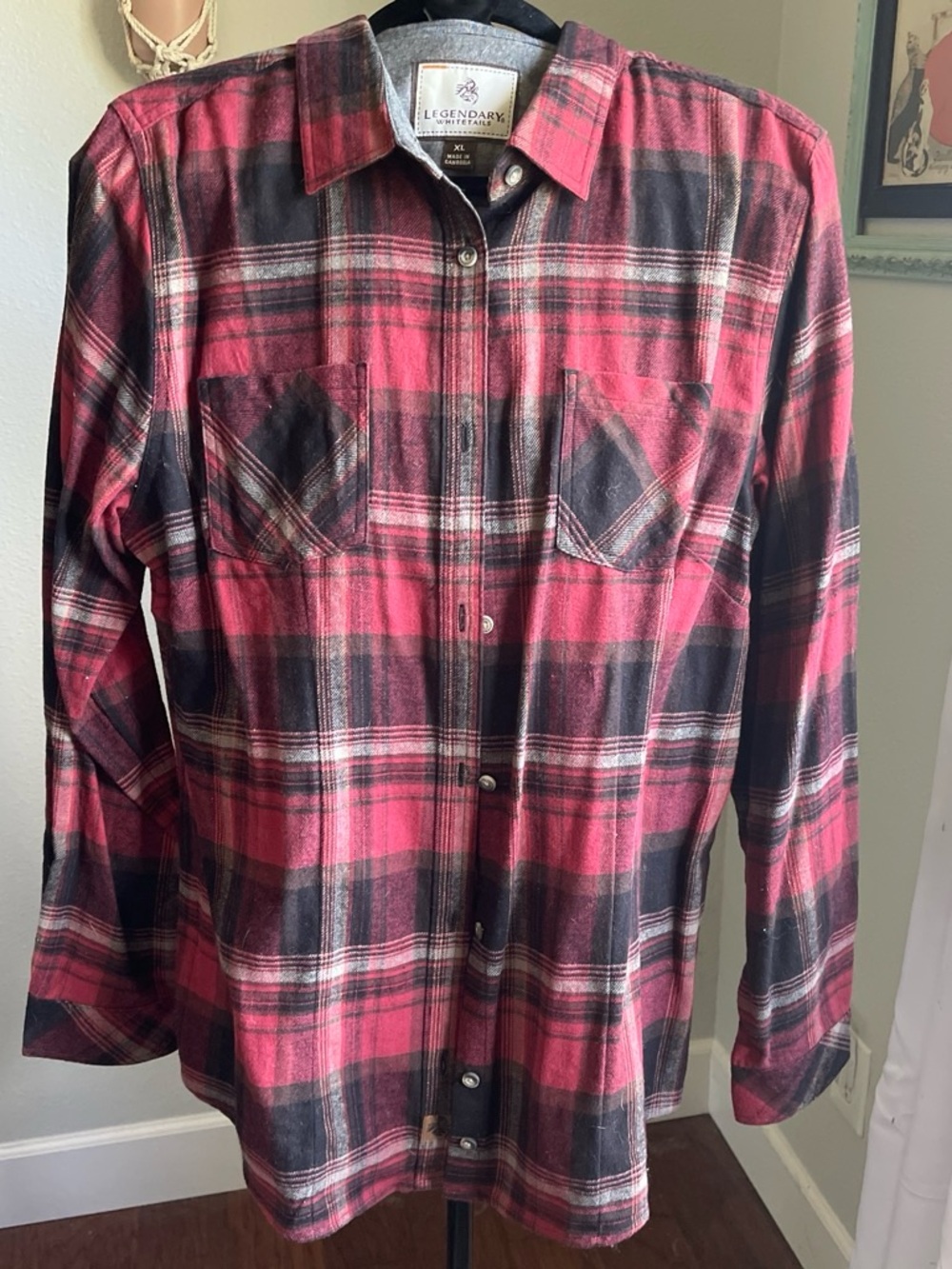 Legendary Whitetails Red and Black Plaid Button-Down Shirt